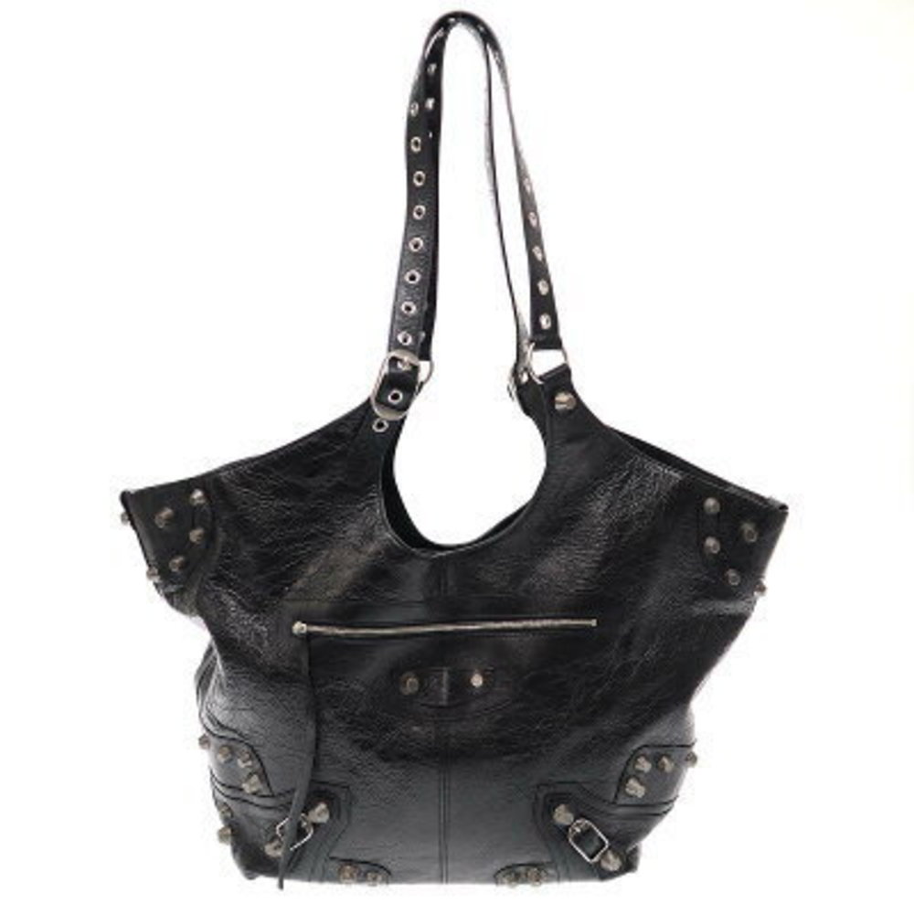 BALENCIAGA Le Cagole Carry All Tote Bag Studded Large Black